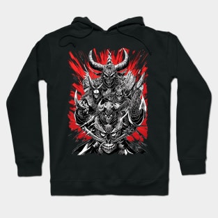 Evil Samurai Warriors Ink style Hoodie